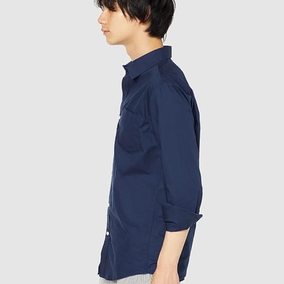 Amazon Essentials Men's Blue Regular-Fit Long-Sleeve Casual Poplin Shirt XL - Picture 7 of 7